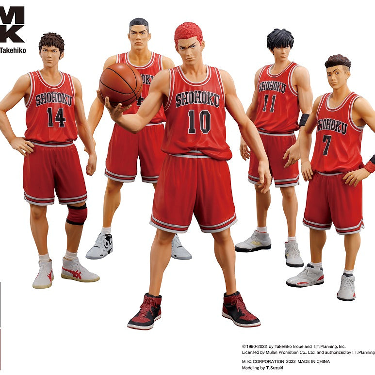 SLAM DUNK One and Only SHOHOKU STARTING MEMBER SET limited ver. 5 figures front view